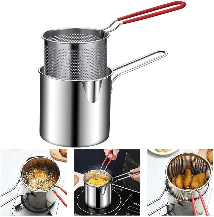 Stainless Steel Strainer Pot - 1 Pc, Easy to Clean Fries Strainer