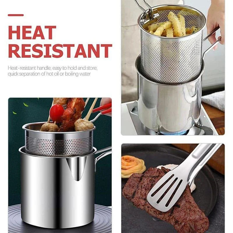 Stainless Steel Strainer Pot - 1 Pc, Easy to Clean Fries Strainer